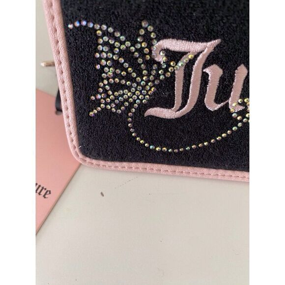 Juicy Couture Wing It Card Case Key Fob Wallet Liquorice Pink Diamond Butterfly - Picture 2 of 12